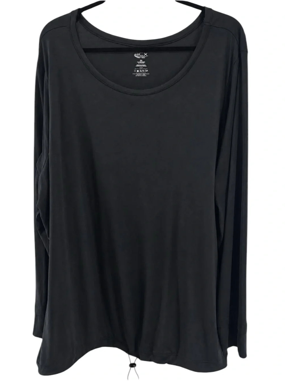 🍄 ACX Black Long-Sleeve Women's Scoop Neck Top, Size 2XL